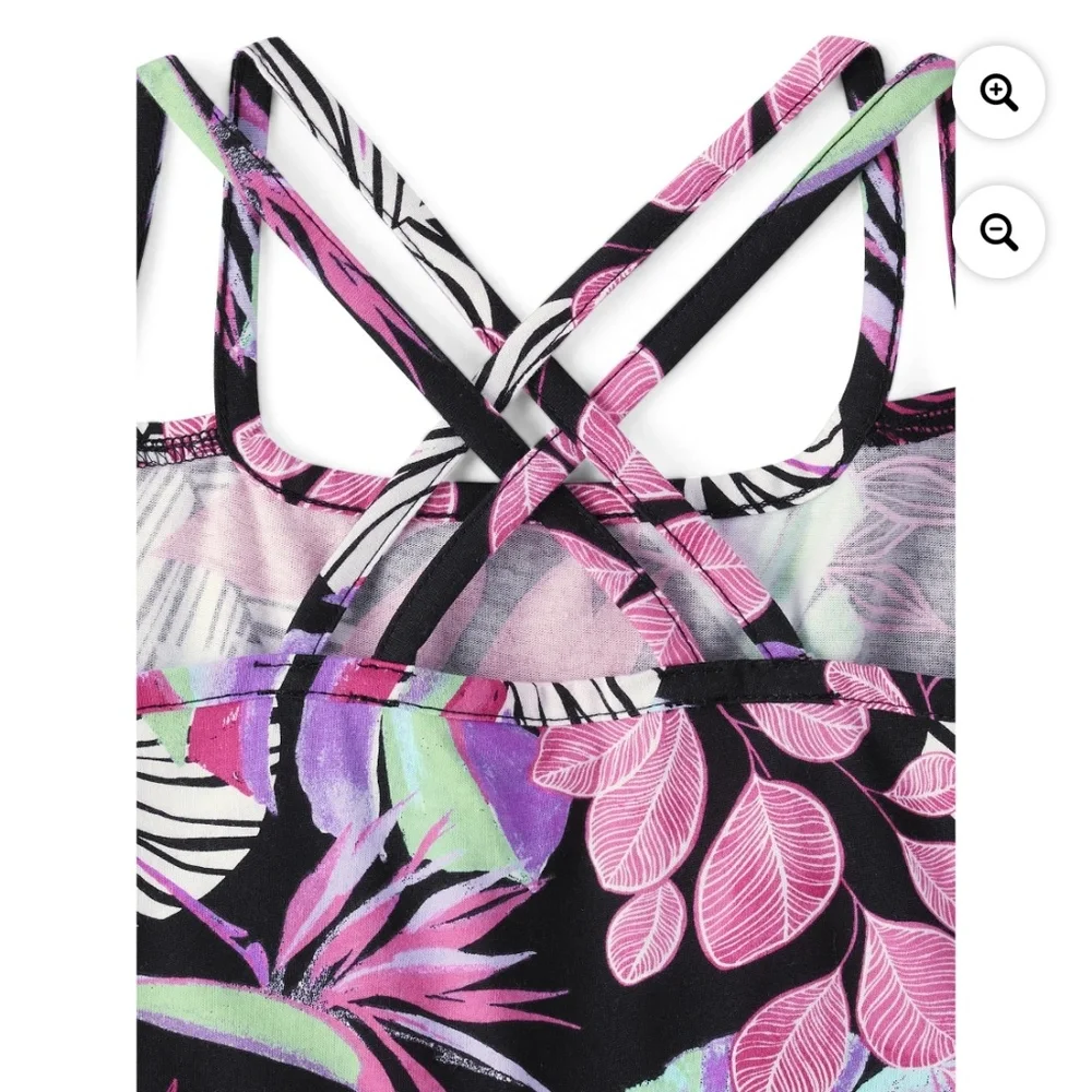 The Children’s Place Girls SL Tropical Leaf Print Size 14 NWT